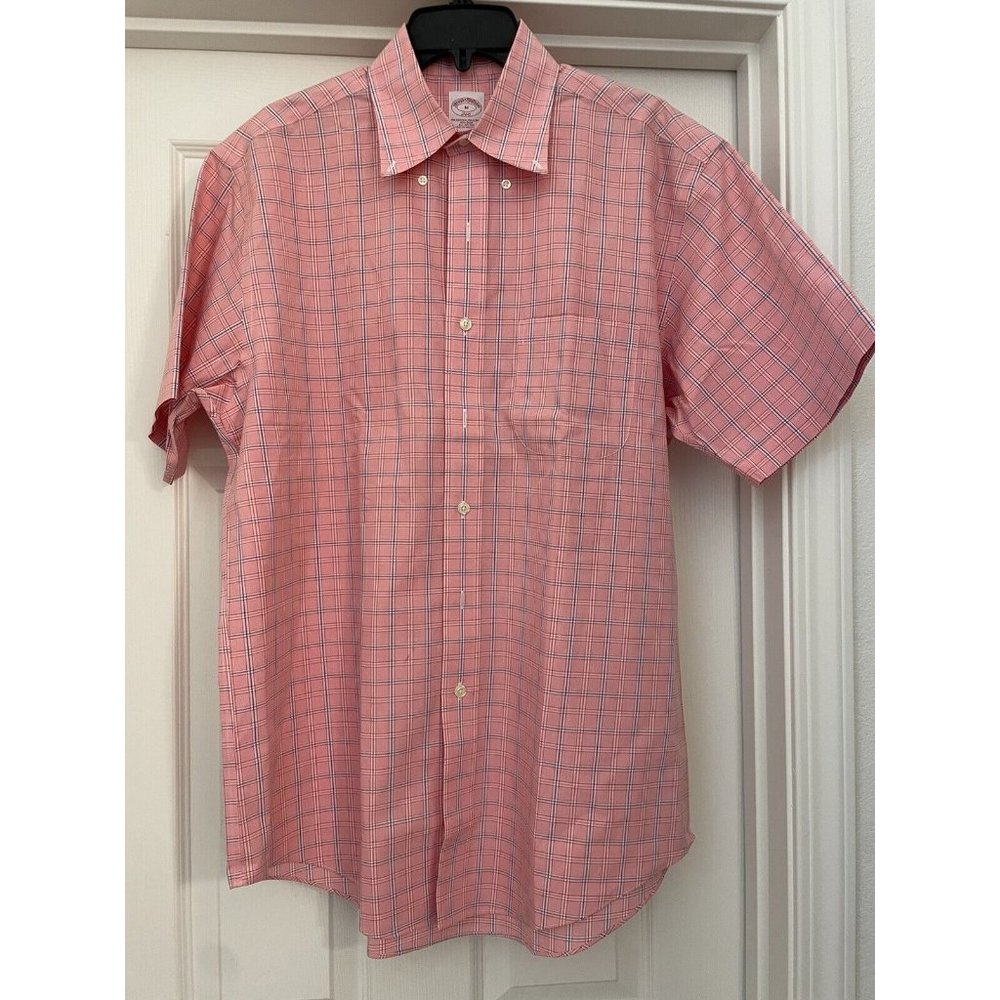 Brooks Brothers Men’s Original Polo Shirt Button Down Non-Iron Stretch Plaid Med